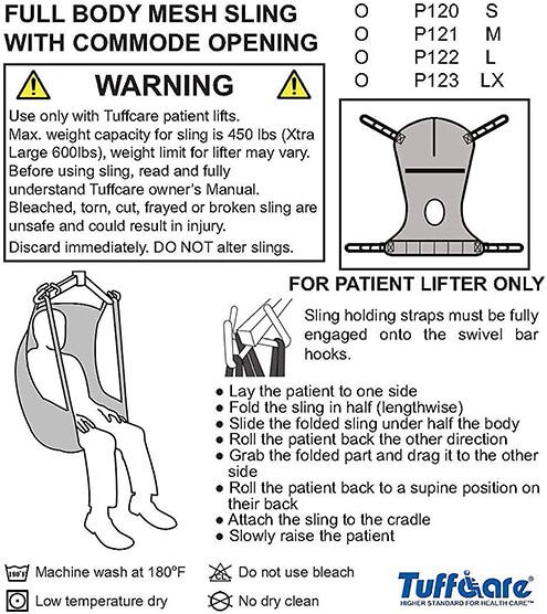 Full Mesh Shower Body Sling with Commode Opening